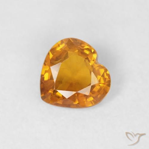0.35ct طبيعي برتقالى داكن زفير, قلب, قليلا جدا