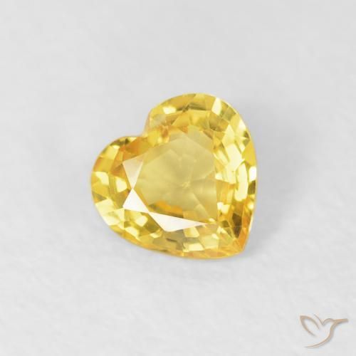 0.37ct طبيعي أصفر متوسط زفير, قلب, قليلا جدا