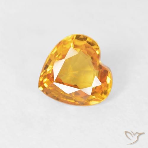 0.43ct طبيعي برتقالى متوسط زفير, قلب, قليلا جدا