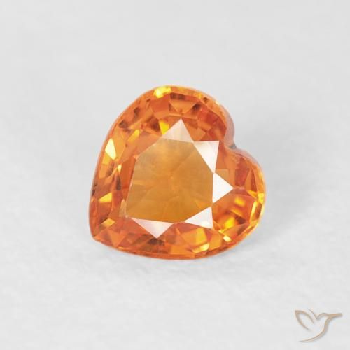 0.33ct طبيعي برتقالى محمر زفير, قلب, قليلا جدا