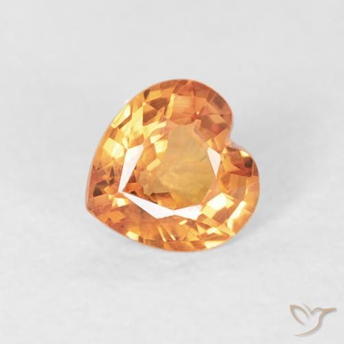 0.41ct طبيعي برتقالى كثيف زفير, قلب, قليلا جدا
