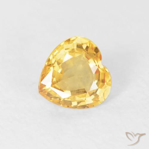 0.48ct طبيعي برتقالى ذهبة زفير, قلب, قليلا جدا