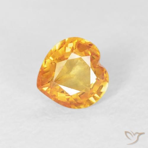 0.45ct طبيعي ذهبى-برتقالى زفير, قلب, قليلا جدا