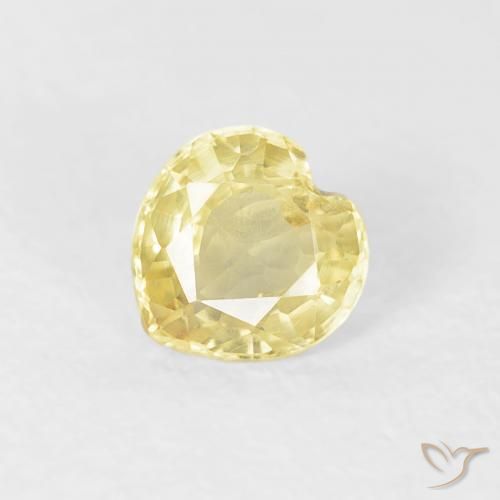0.45ct طبيعي أصفر فاتح زفير, قلب, قليلا جدا