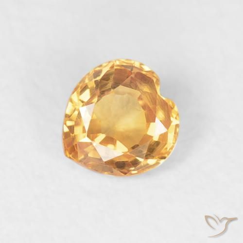 0.46ct طبيعي ذهبي زفير, قلب, VVS-VS