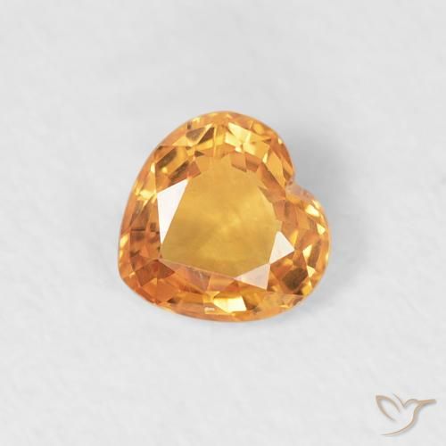 0.36ct طبيعي برتقالى كثيف زفير, قلب, VVS-VS