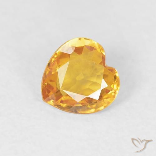 0.43ct طبيعي ذهب زفير, قلب, قليلا جدا