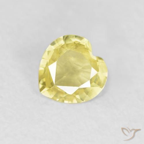 0.34ct طبيعي أصفر فاتح زفير, قلب, VVS-VS
