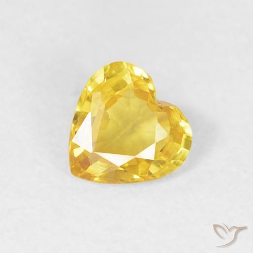0.36ct طبيعي ذهبي زفير, قلب, VVS-VS