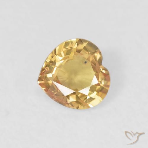 0.39ct طبيعي ذهب زفير, قلب, VVS-VS