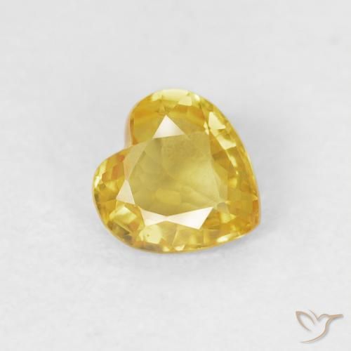 0.42ct طبيعي أصفر متوسط زفير, قلب, قليلا جدا