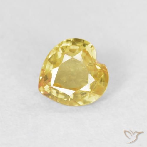 0.44ct طبيعي ذهبى فاتح زفير, قلب, قليلا جدا