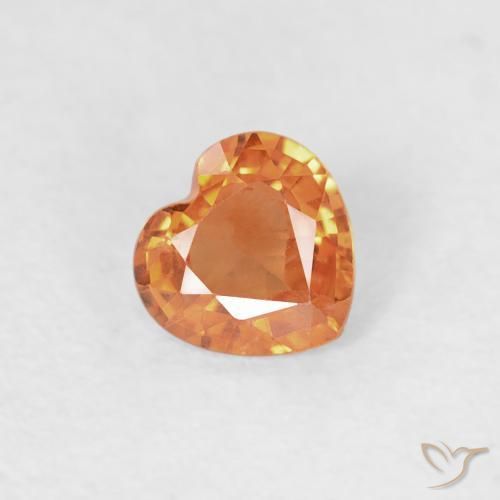 0.36ct طبيعي برتقالى متوسط زفير, قلب, قليلا جدا
