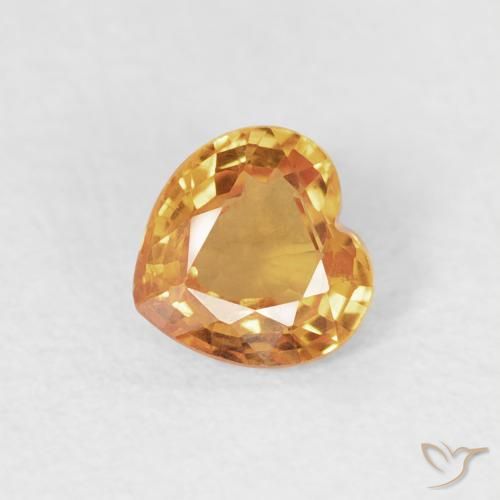 0.47ct طبيعي ذهبى-برتقالى زفير, قلب, قليلا جدا