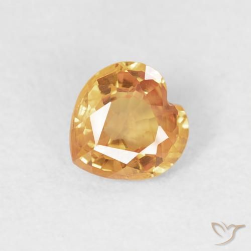 0.41ct طبيعي ذهبى-برتقالى زفير, قلب, قليلا جدا