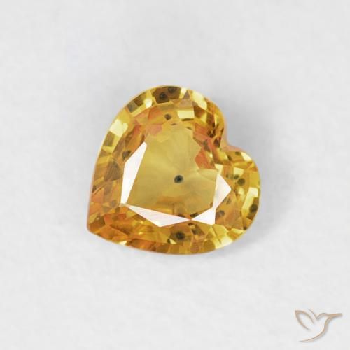 0.35ct طبيعي ذهبى-برتقالى متوسط زفير, قلب, قليلا جدا
