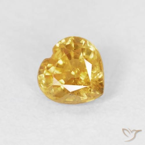 0.44ct طبيعي ذهبي زفير, قلب, VS-SI