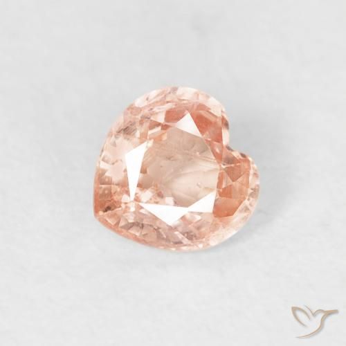 0.41ct طبيعي برتقالى خوخى زفير, قلب, VS-SI