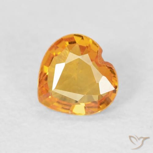 0.42ct طبيعي ذهبى-برتقالى زفير, قلب, VVS
