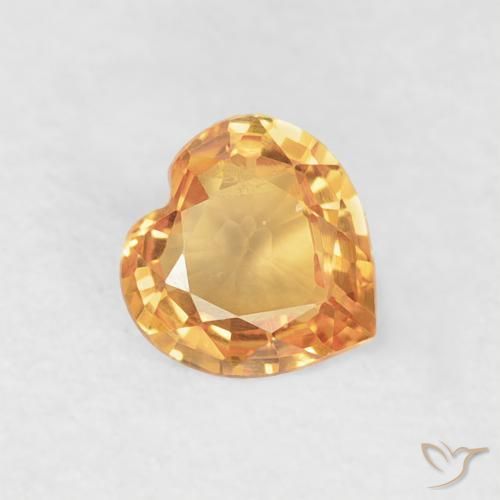 0.33ct طبيعي ذهبى-برتقالى زفير, قلب, VVS