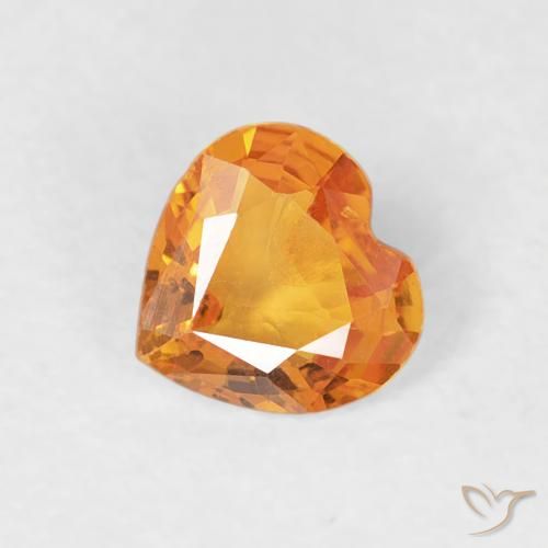 0.34ct طبيعي ذهبى-برتقالى غامق زفير, قلب, VVS-VS