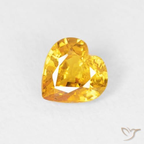 0.40ct طبيعي ذهبي زفير, قلب, VS-SI