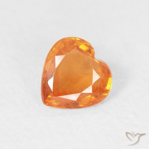 0.41ct طبيعي برتقالي زاهى زفير, قلب, قليلا جدا, Photo A