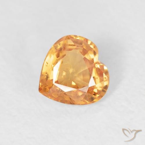 0.46ct طبيعي برتقالي زاهى زفير, قلب, قليلا جدا