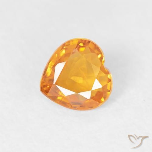 0.38ct طبيعي برتقالى مشمشى زفير, قلب, قليلا جدا