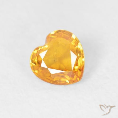 0.41ct طبيعي برتقالى متوسط زفير, قلب, قليلا جدا
