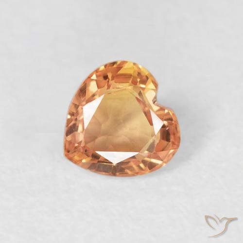 0.43ct طبيعي برتقالى النمر زفير, قلب, قليلا جدا