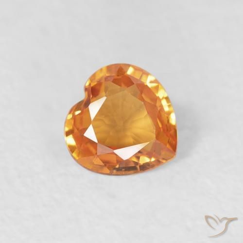 0.35ct طبيعي برتقالى متوسط زفير, قلب, VVS