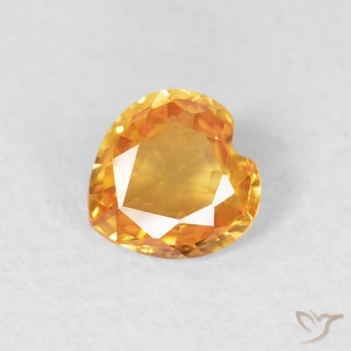 0.40ct طبيعي ذهبى-برتقالى زفير, قلب, VVS