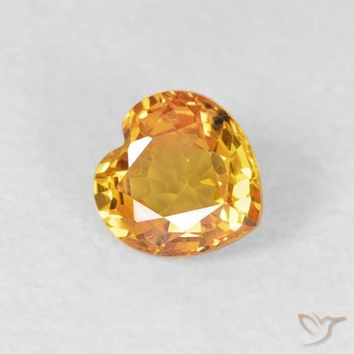 0.44ct طبيعي ذهبى-برتقالى زفير, قلب, VVS