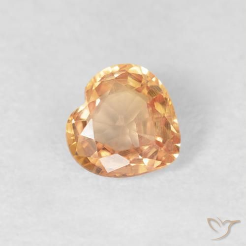 0.38ct طبيعي برتقالى متوسط زفير, قلب, VVS