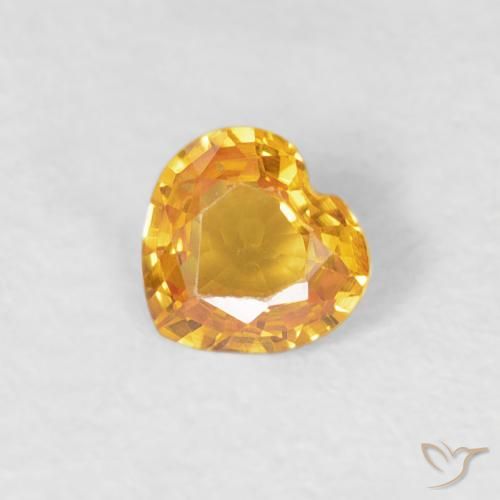0.32ct طبيعي ذهبى-برتقالى داكن زفير, قلب, VVS