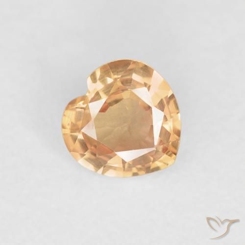 0.40ct طبيعي ذهبي زفير, قلب, VVS