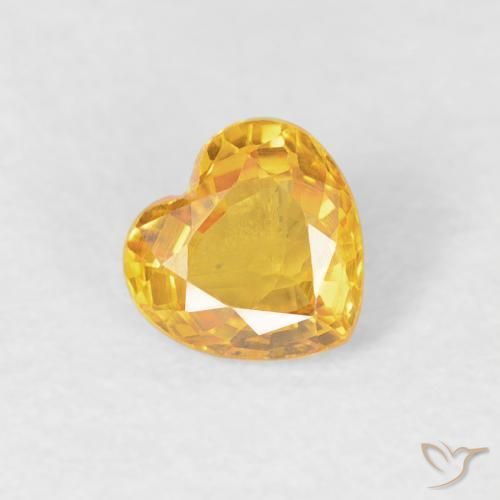 0.43ct طبيعي ذهبى متوسط زفير, قلب, VVS