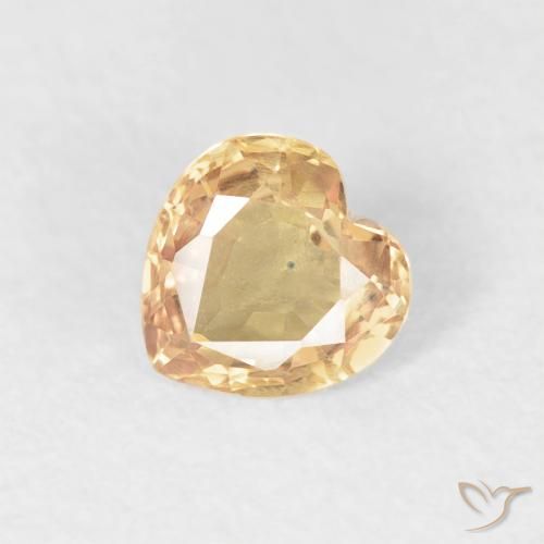 0.48ct طبيعي ذهبي زفير, قلب, VVS