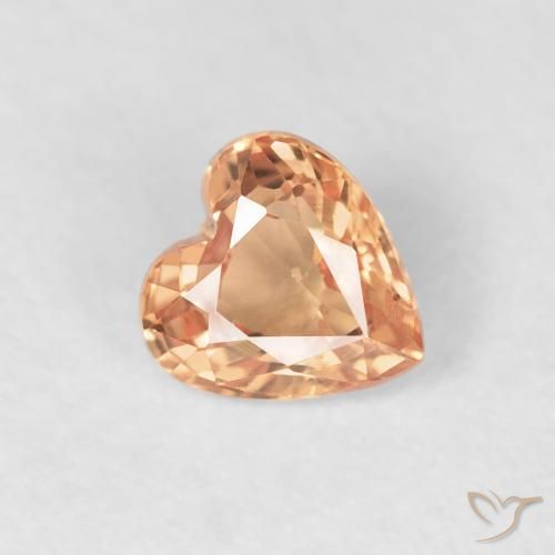 0.50ct طبيعي برتقالي فاتح زفير, قلب, VVS