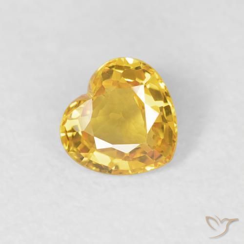 0.38ct طبيعي ذهبي زفير, قلب, VVS
