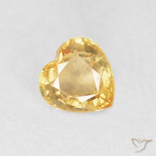 0.51ct طبيعي ذهبى فاتح زفير, قلب, VVS