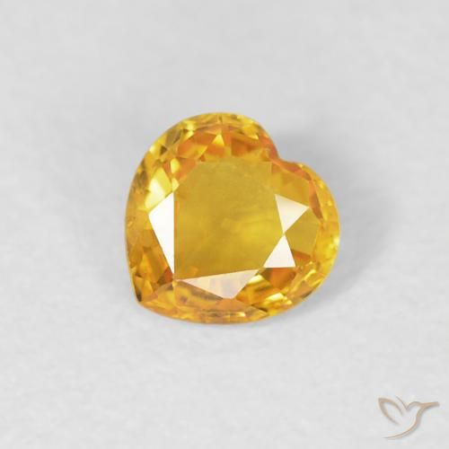 0.39ct طبيعي برتقالى ذهبة زفير, قلب, VVS