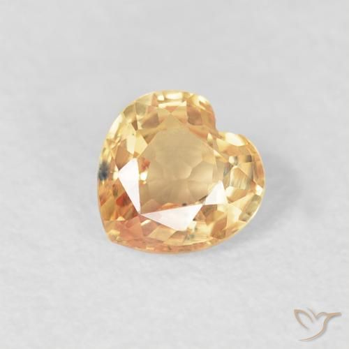 0.44ct طبيعي ذهبى خوخى فاتح زفير, قلب, VVS-VS