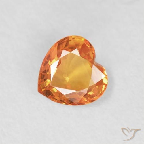 0.40ct طبيعي برتقالي زاهى زفير, قلب, VVS