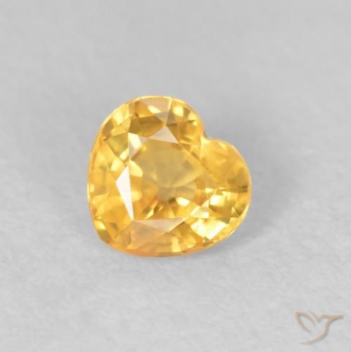 0.44ct طبيعي ذهبى متوسط زفير, قلب, قليلا جدا