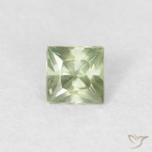 0.20ct طبيعي اخضر المريمية فاتح جدا زفير, مربع, قليلا جدا