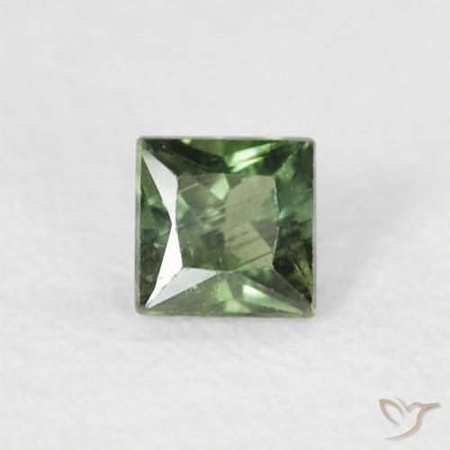 0.20ct طبيعي أخضر غامق زفير, مربع, قليلا جدا
