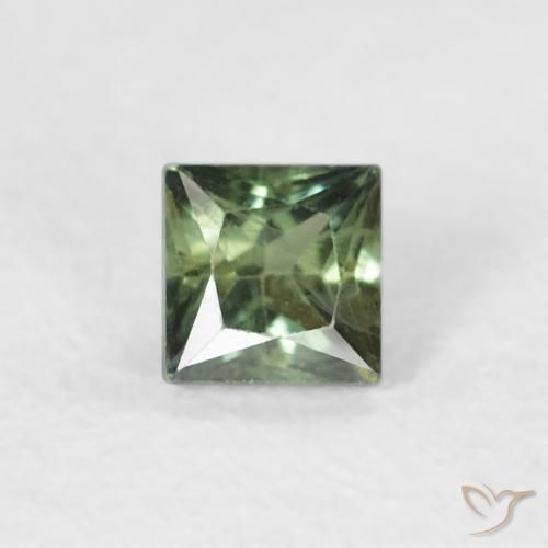 0.24ct طبيعي أخضر غامق زفير, مربع, قليلا جدا