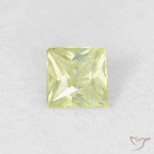 0.18ct طبيعي Medium Light-Yellow زفير, مربع, قليلا جدا